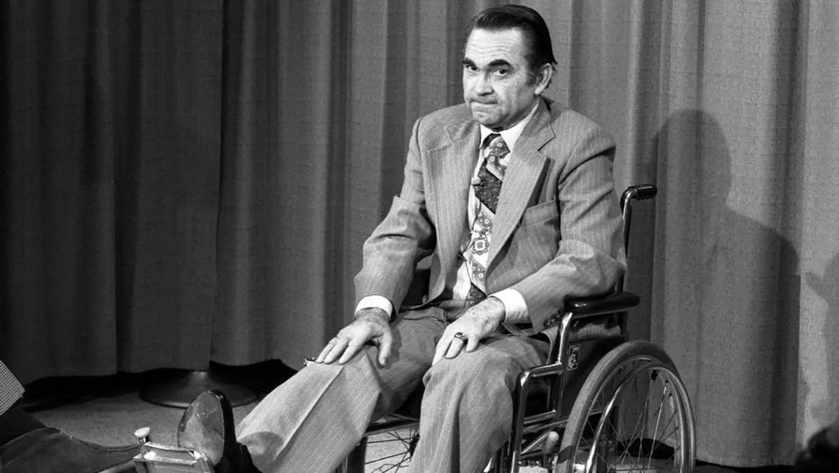 George Wallace, seated in a wheelchair in 1976