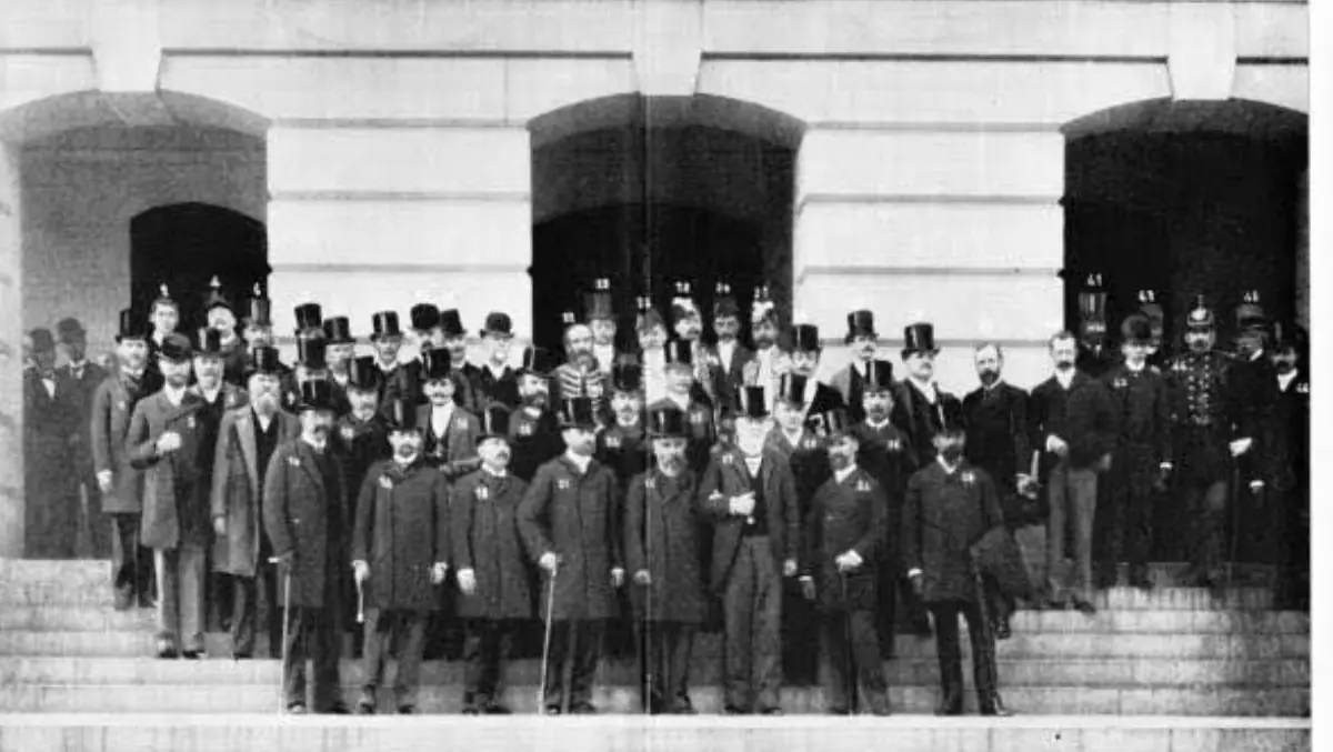 Black and white photograph of the 1889 Pan-American Congressional delegation