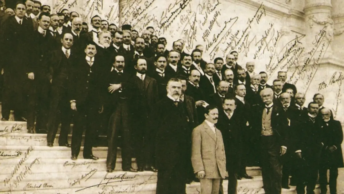Sepia toned photograph of 1889 Pan-American Congressional Delegation
