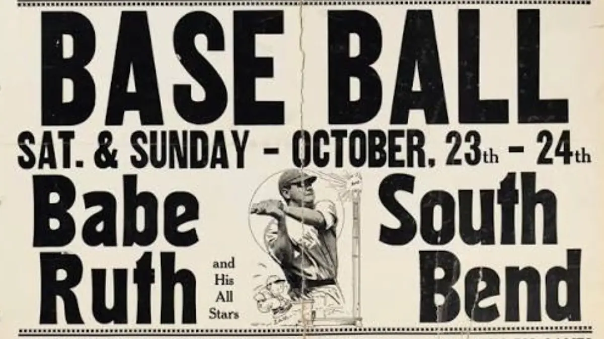 Advertisement for Babe Ruth barnstorming tour in South Bend