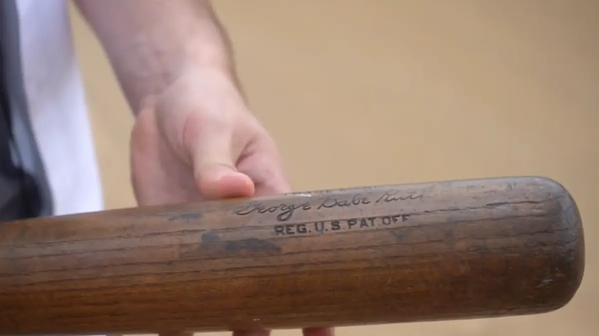 Close up image of historic baseball bat