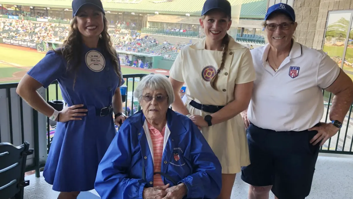 Betsy Jochum celebrates her 100th birthday at Four Winds Field.