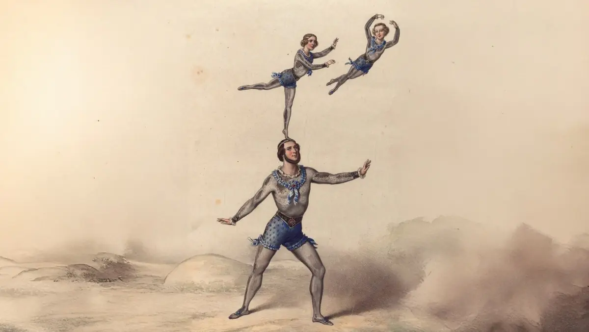 'Professor' Risley performs his famous juggling and acrobatics act'