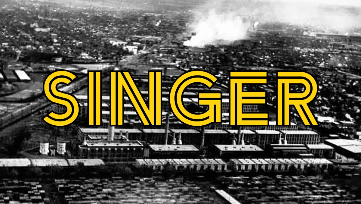 Photograph of the Singer Sewing Machine factory in South Bend