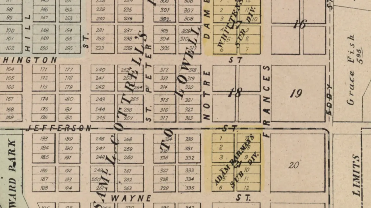 1875 plat map shows Frances Street