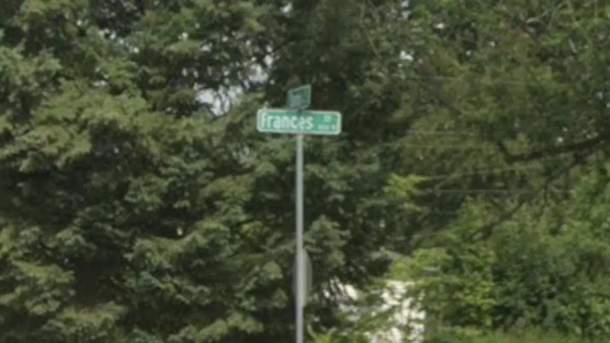 Photograph of Frances Street sign in South Bend