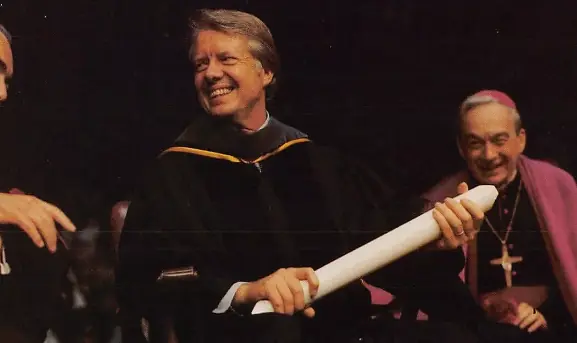 Jimmy Carter receives an honorary degree.