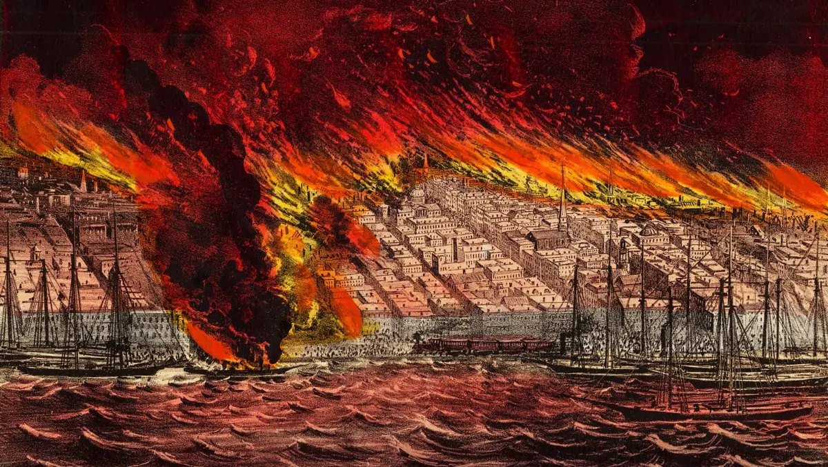 Artist's rendition of The Great Chicago Fire