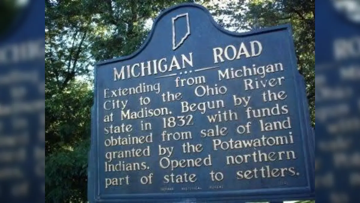 Historical marker remembers the Michigan Road