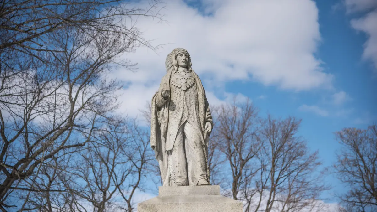 Photograph of Chief Menominee Monument in Marshall County, Indiana