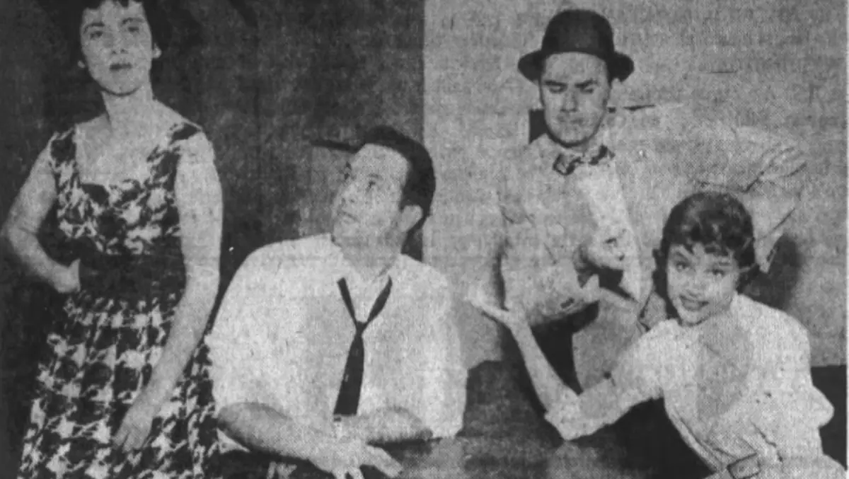 Promotional photograph of Bill Gooley and other actors from the South Bend Civic.