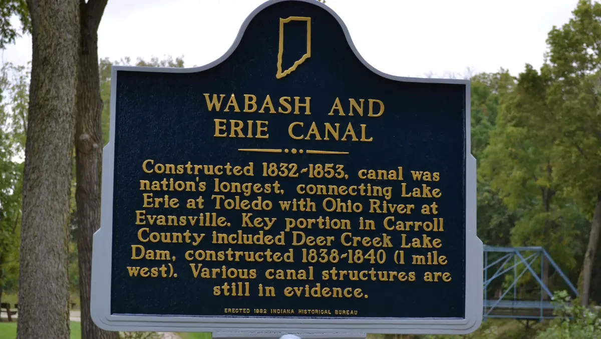 Historical marker remembers the Wabash and Erie Canal in Indiana