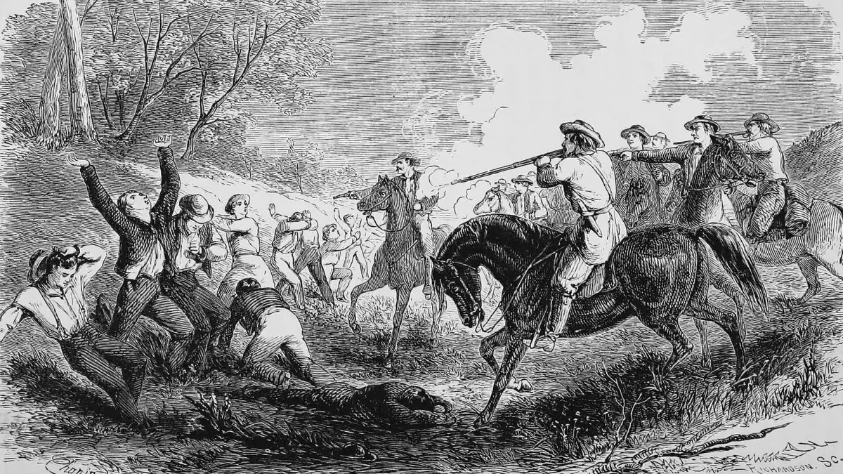 Artist's rendition of the Bleeding Kansas conflict