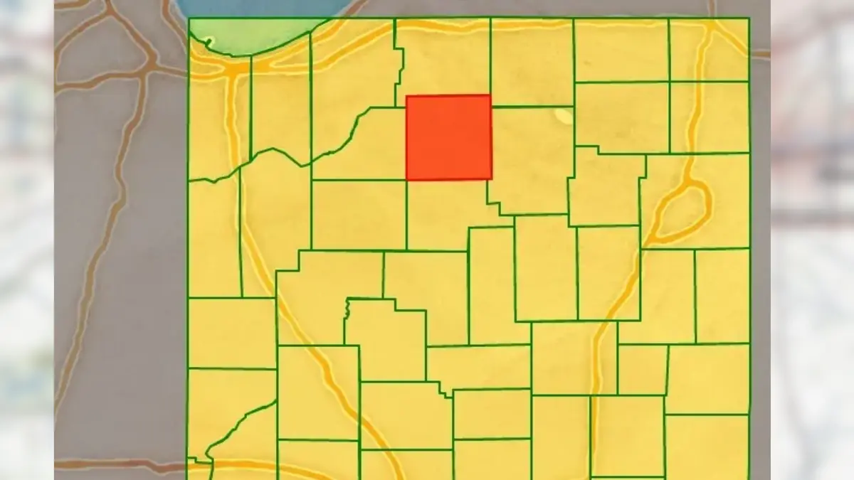Map of north-central Indiana counties
