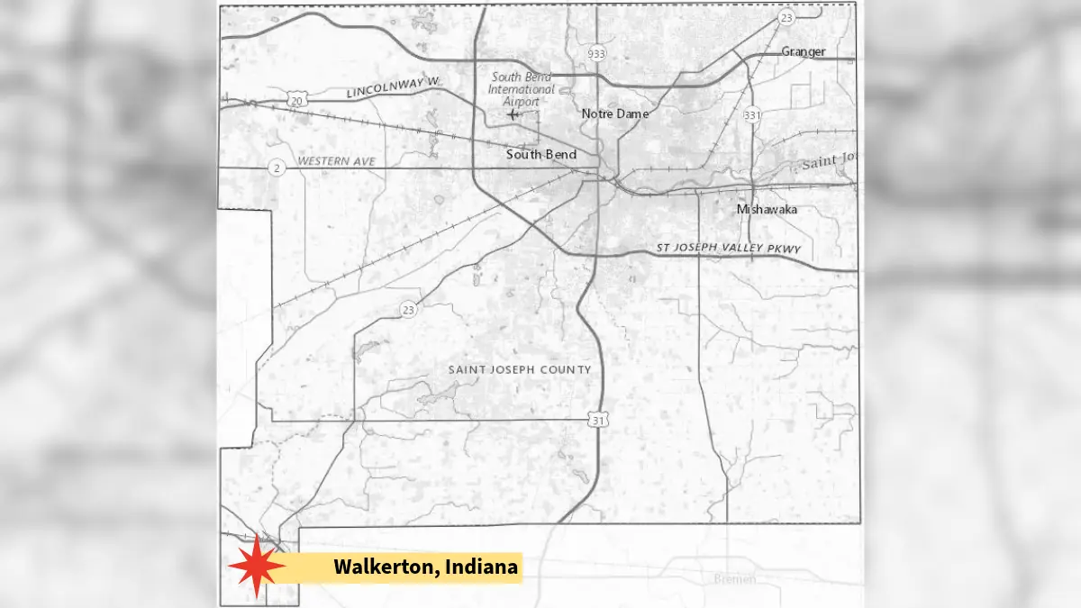 Modern map of St. Joseph County, Indiana