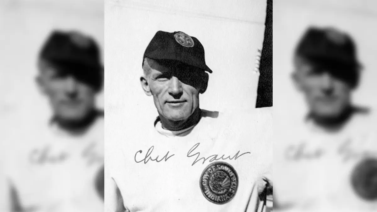 Chet Grant poses for a photo during his stint as manager of the South Bend Blue Sox