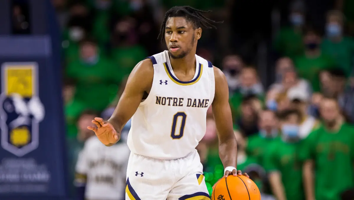 Blake Wesley in a Notre Dame basektball uniform