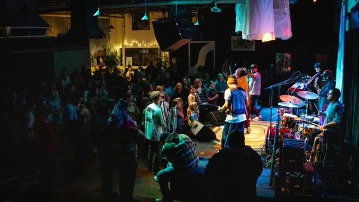 Photograph of live music performance at Stockroom East in South Bend